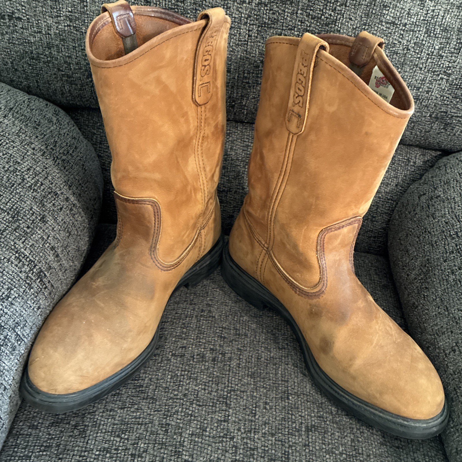 Red Wing Pecos 1105 SuperSole Soft Toe Boots Mens 10 E3 3E Extra Wide Tan Leathe