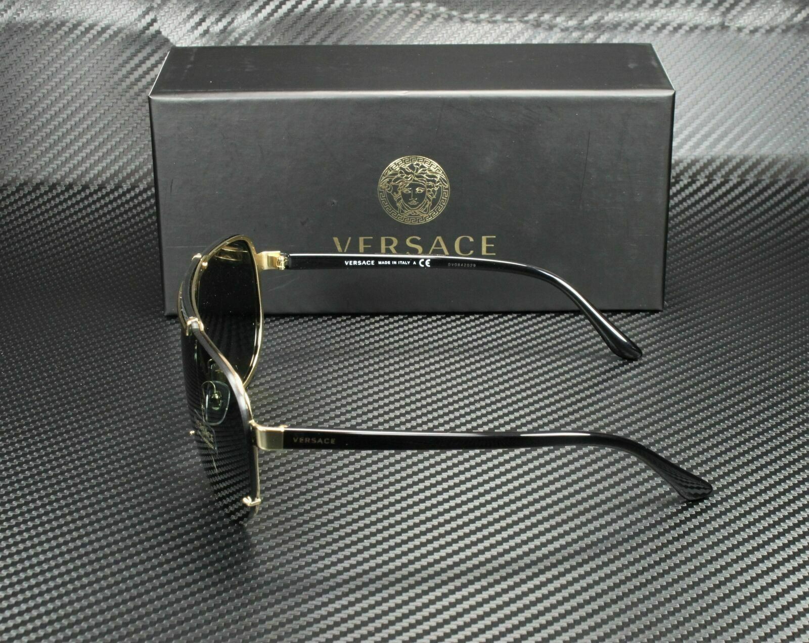VERSACE VE2140 100287 Black Dark Grey Men’s Sunglasses 40 mm