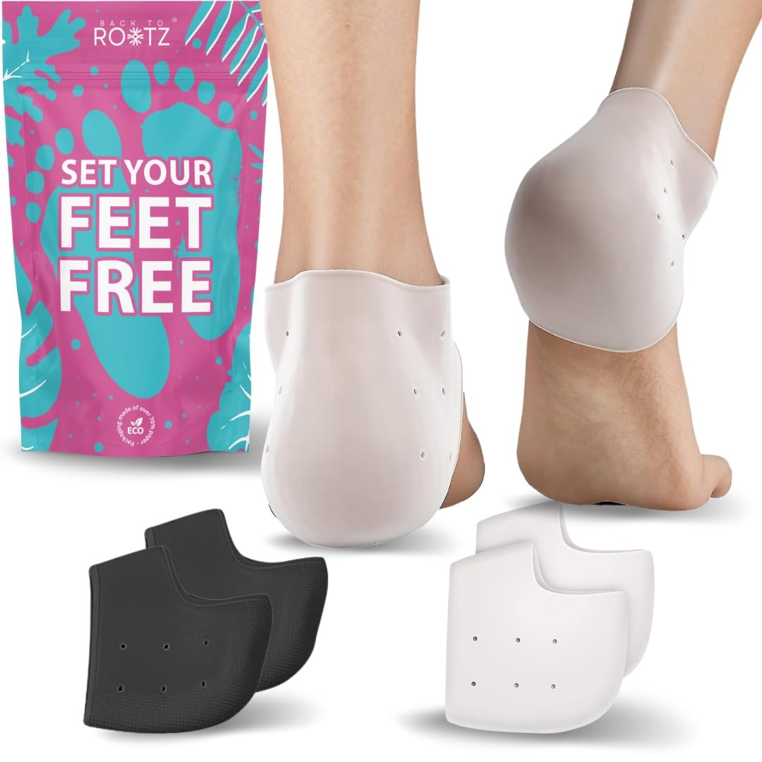 ROOTZ | 2 Pairs 4 Pcs Silicone Heel Protectors for Blister Prevention | Padde…