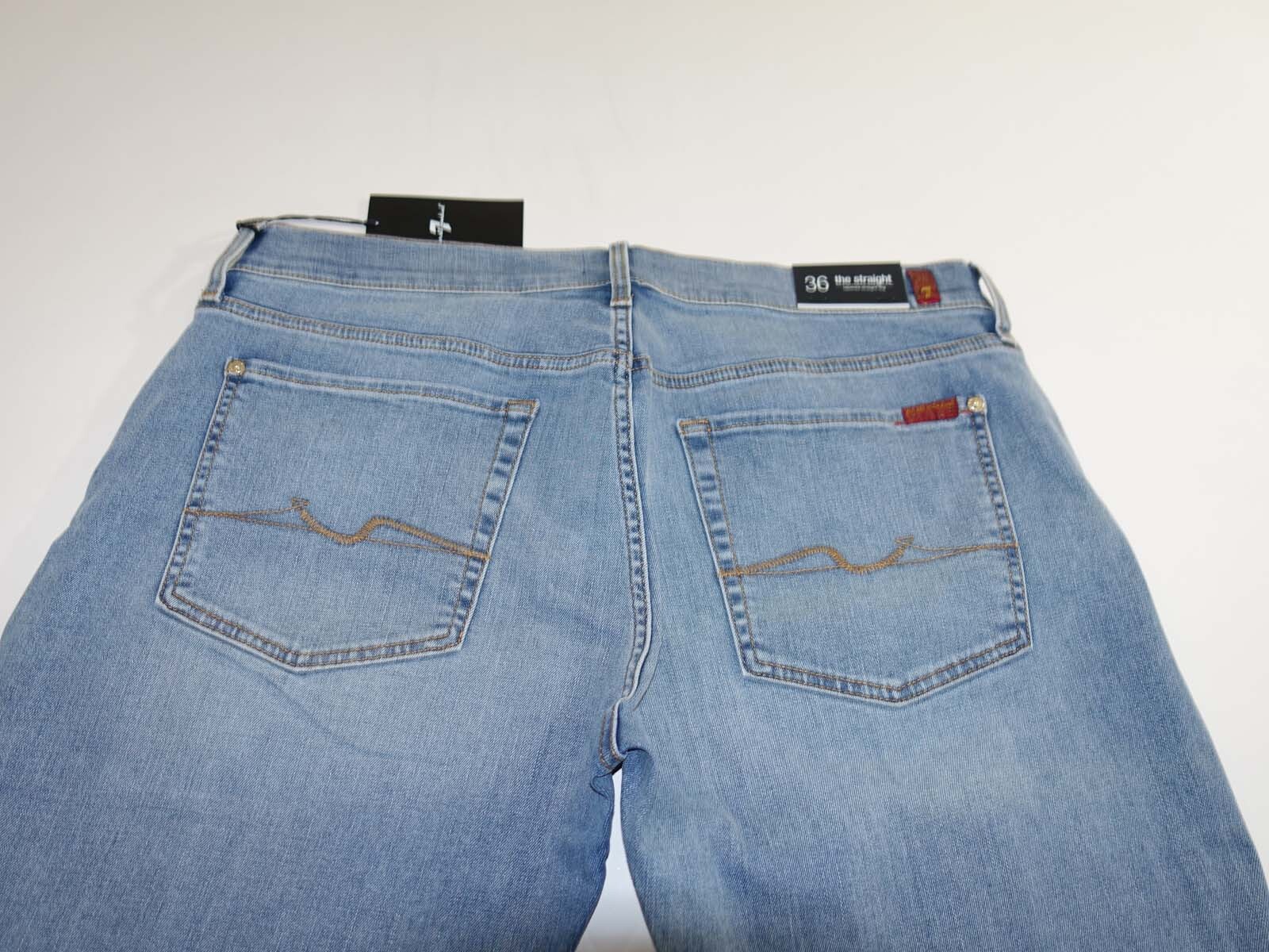 7 For All Mankind Men’s Tapered Straight Leg Jeans Size 36 x 33 NWT Laguna Wash