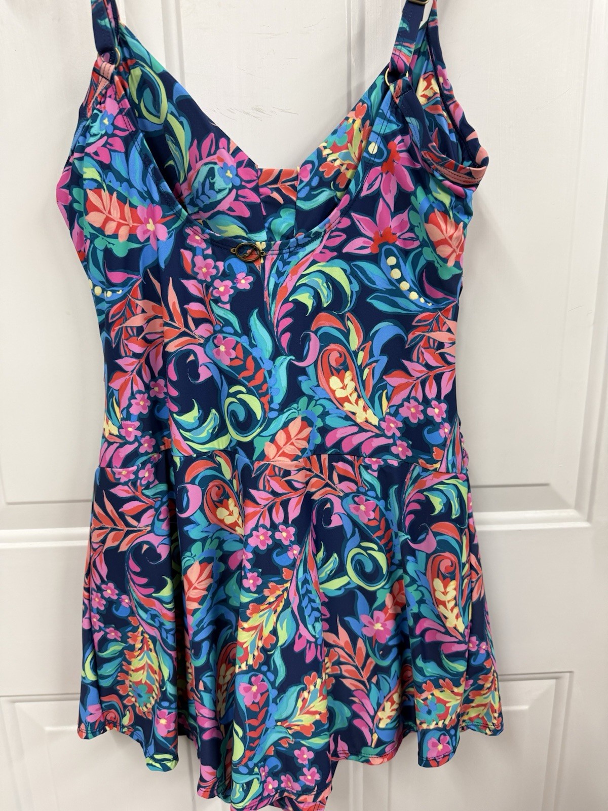 Jantzen Women’s One Piece Swimsuit Floral Multicolor Tummy Control Size 14