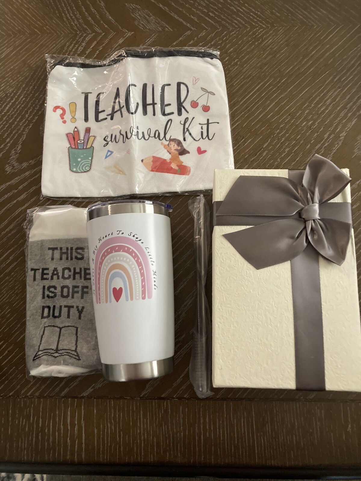 Teacher Survival Kit Appreciation Gift Pencil Pouch Cosmetic Socks Thermal Cup