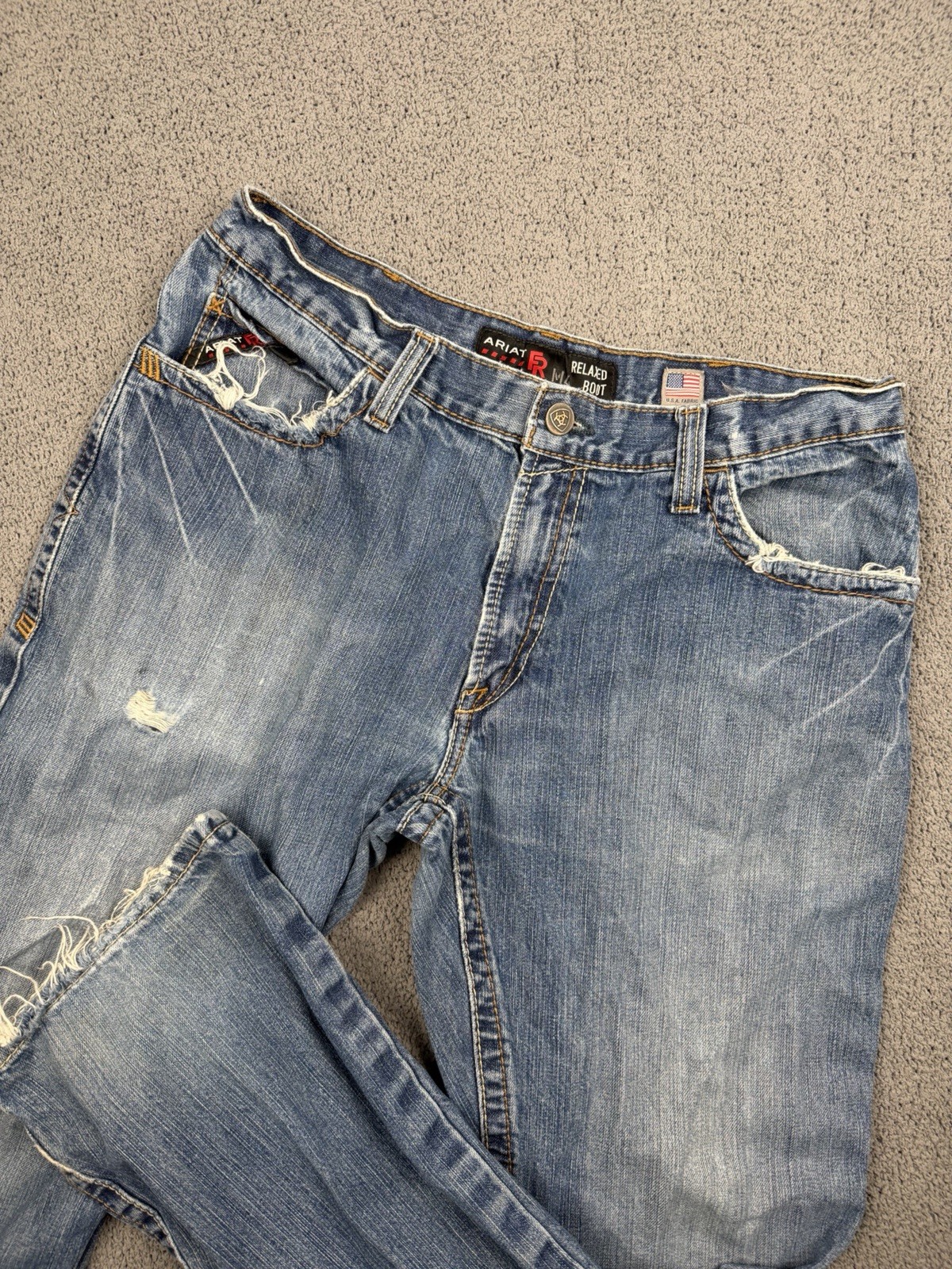 Ariat Jeans Mens 34×36 (FITS 34×34) M4 Relaxed Boot Flame Resistant Distressed