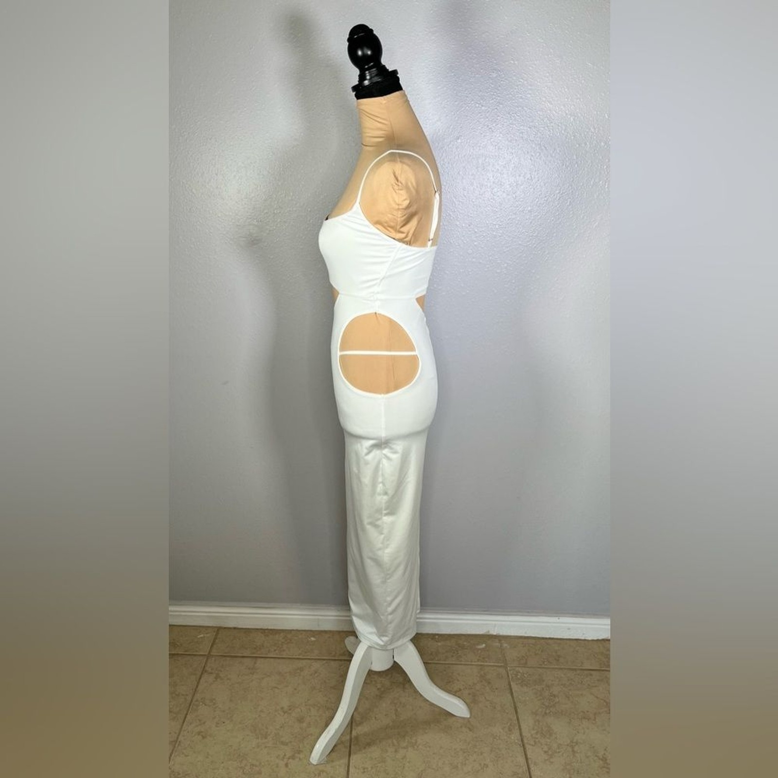 White waist cut out bodycon midi dress XS | sexy night out club vacation party