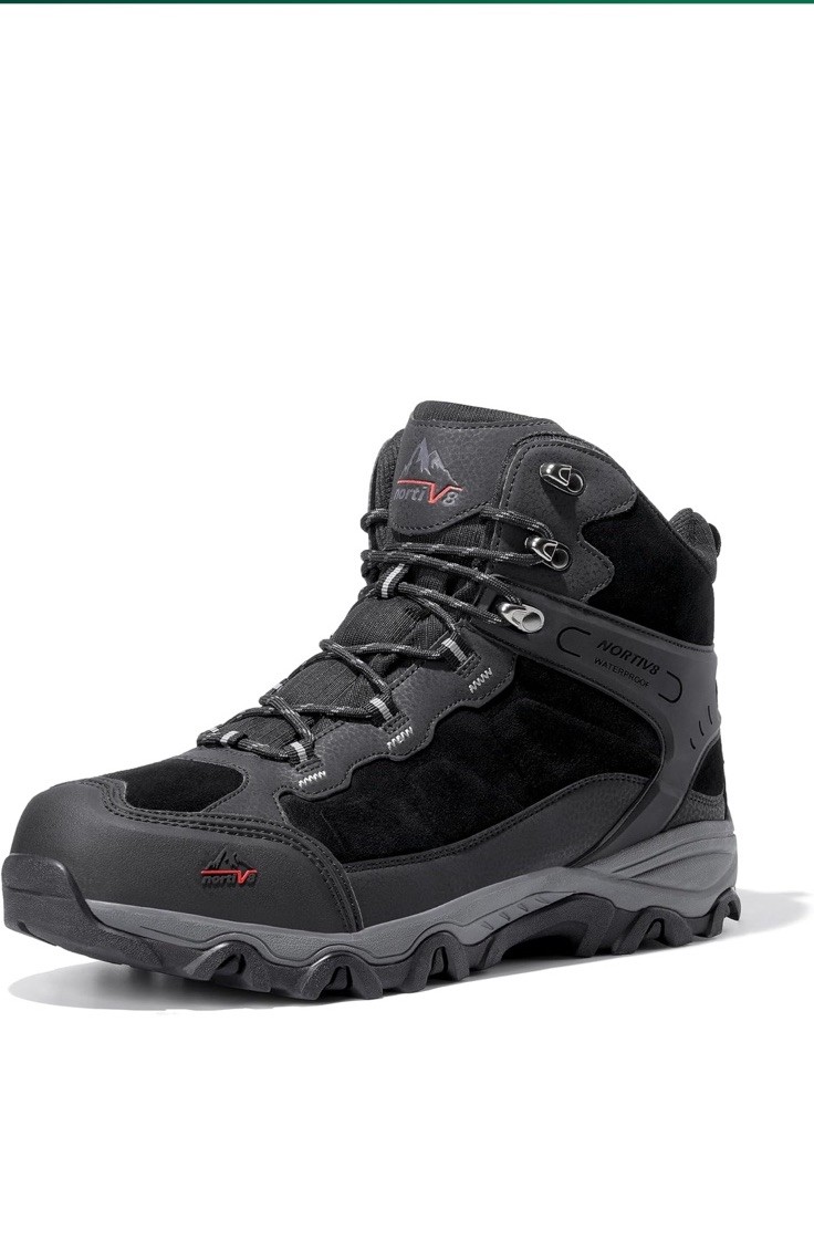 NORTIV 8 Men’s Waterproof Hiking Boots Outdoor Mid Trekking Lightweight Shoes