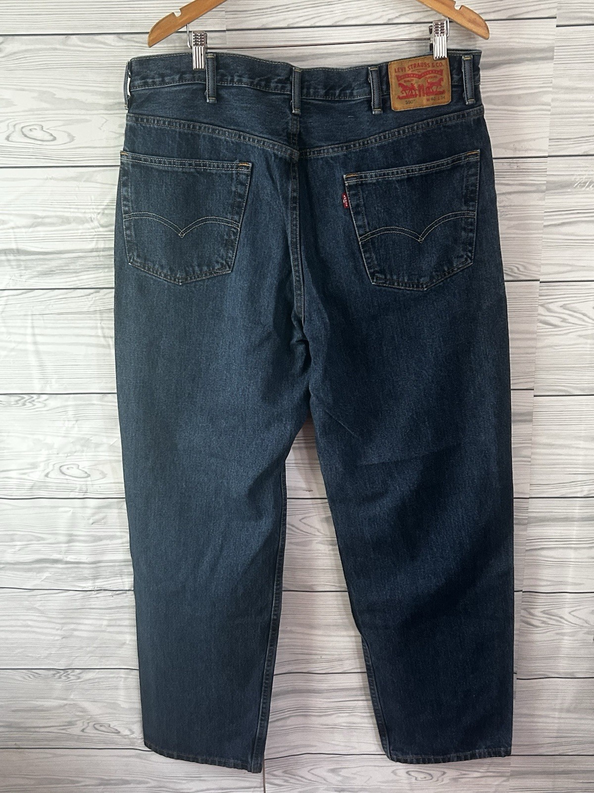 Men’s 40 x 34 Levi’s 550 Relaxed Fit Dark Wash Straight Leg Denim Blue Jeans 191