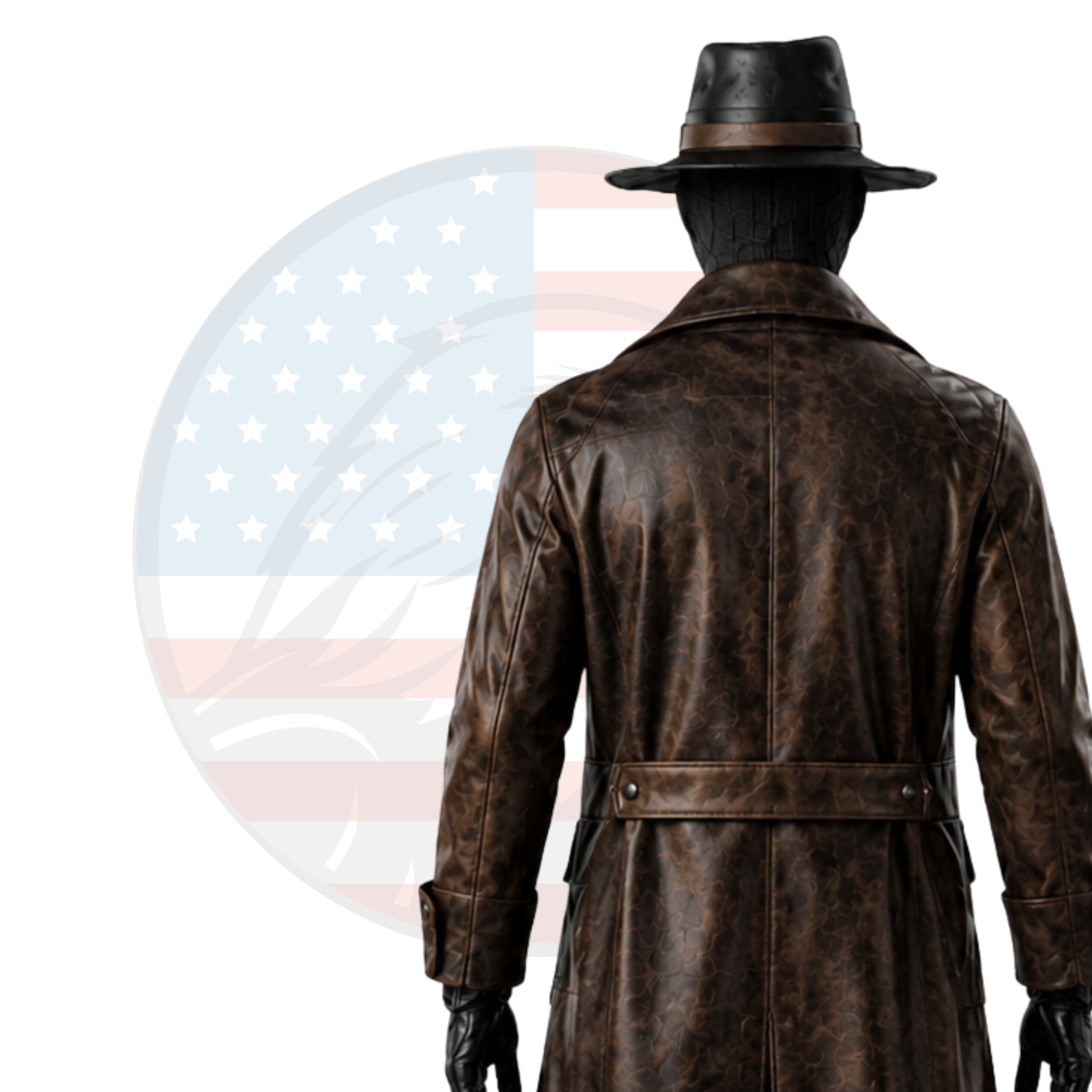 Spider Noir Brown Leather Trench Coat Spider-Man Halloween Cosplay