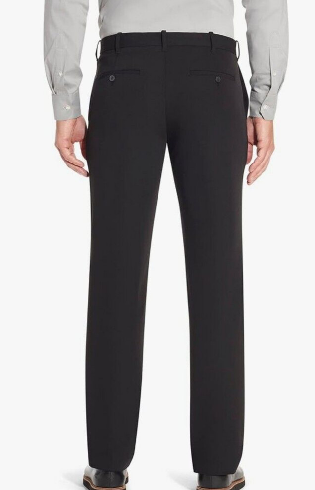 NWT Van Heusen Men’s Flex Straight Leg Black Pants Waist 30 32 34 36 38 40