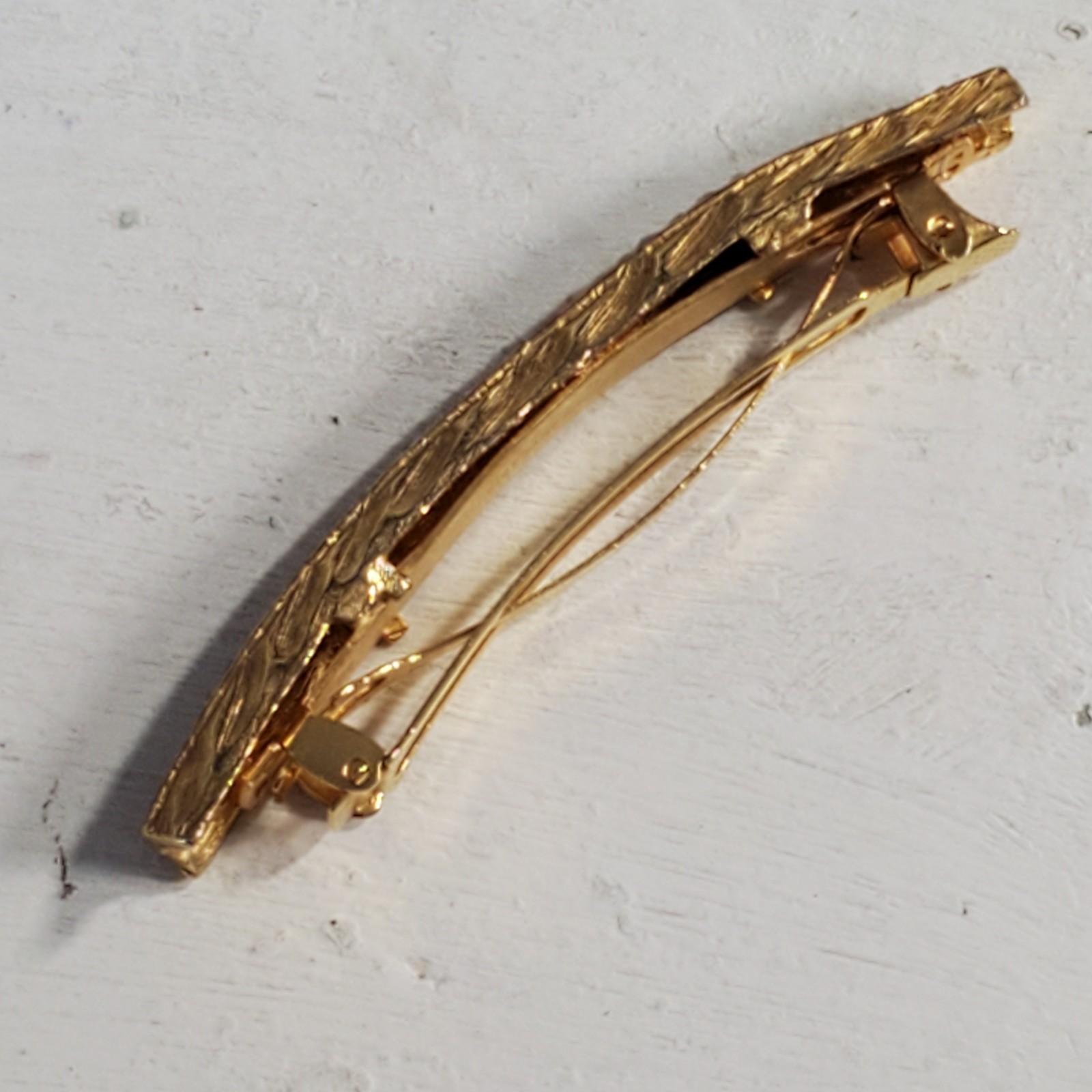 Hair Clip Barrette 3 Inch Gold Tone w/ Rhinestons , 1PCS