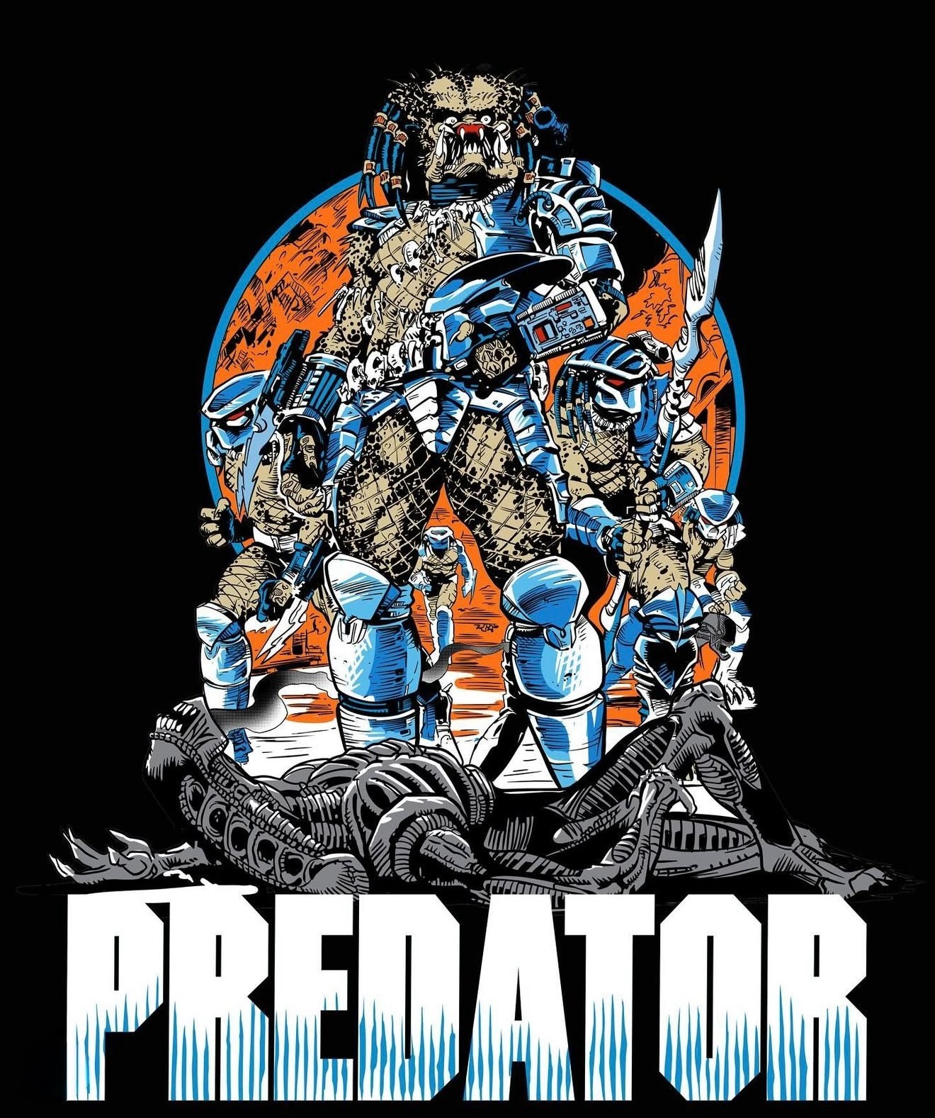 PREDATOR vs. Aliens Tee Shirt badlands whitegold industries vintage black M
