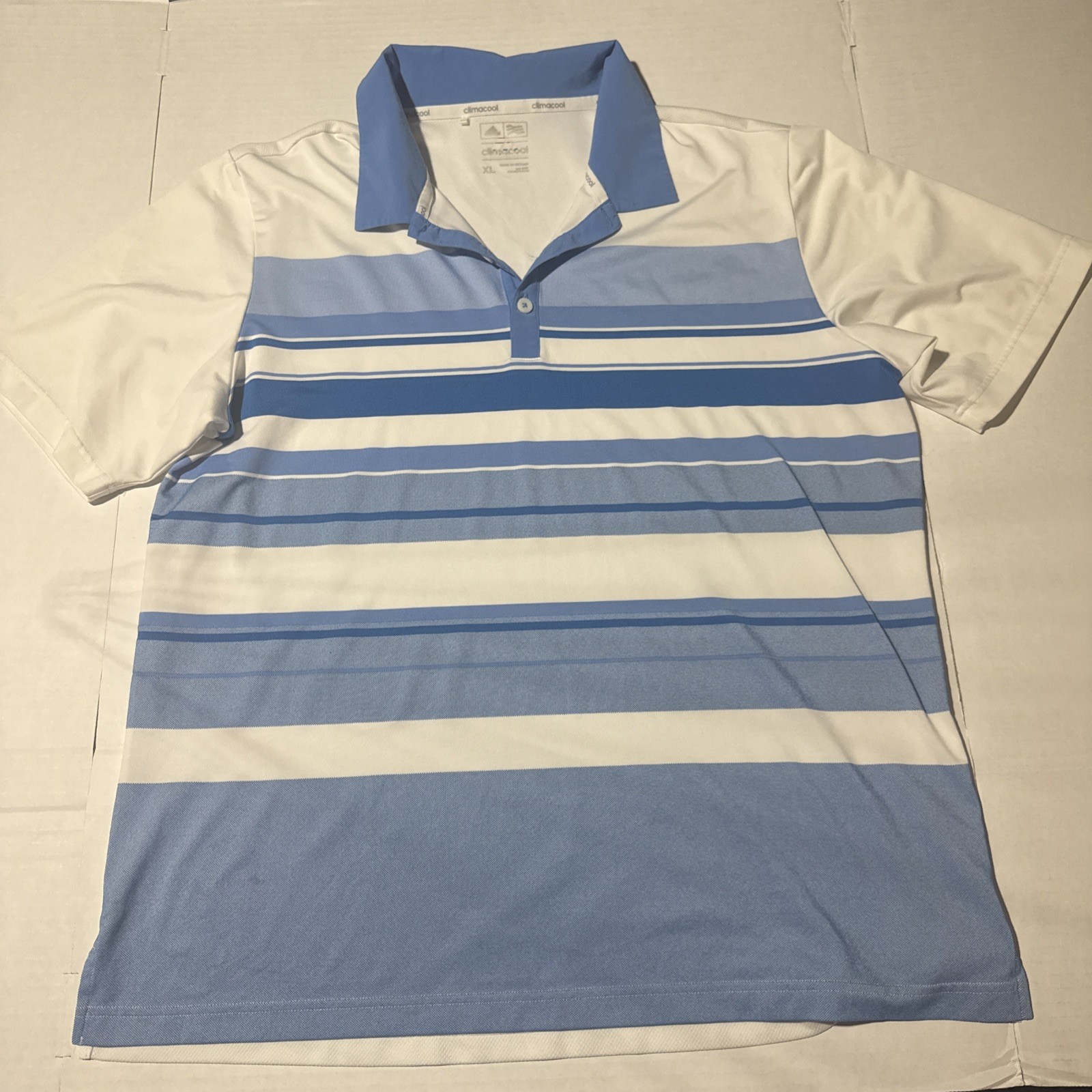 Adidas Mens Climacool Polo Shirt Size XL Blue Golf Outdoor Sports Performance