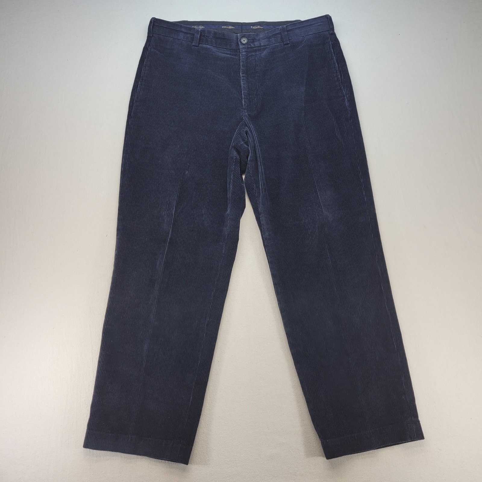 Brooks Brothers Corduroy Pants Mens 38×30 Navy Blue Hudson Straight Leg