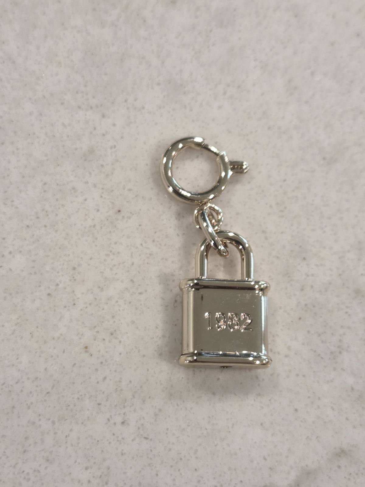 NWT Brahmin Gold 1982 Padlock Charm