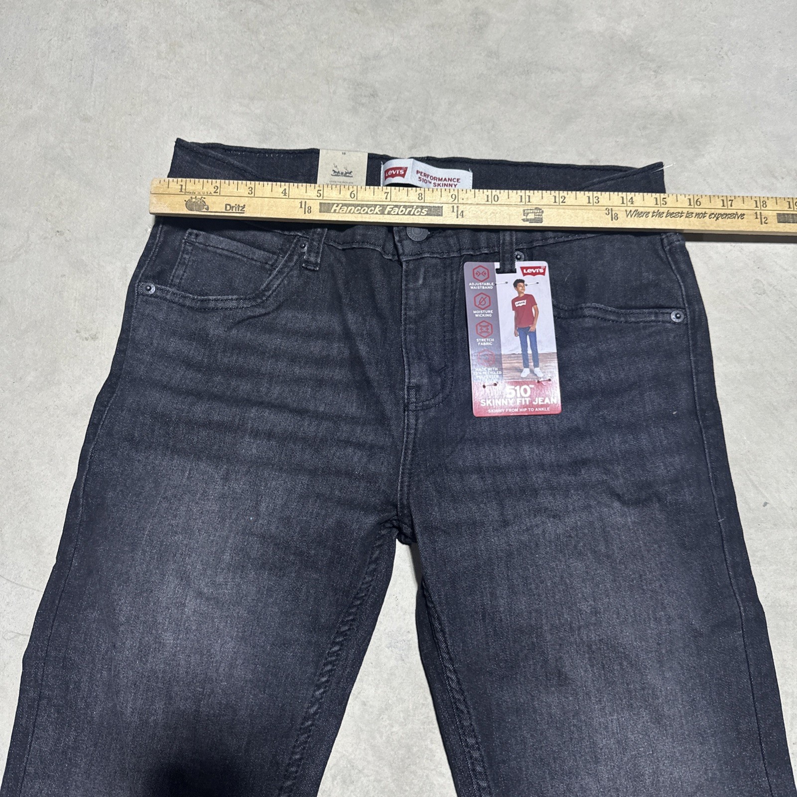 NWT LEVI’S 510 PERFORMANCE SKINNY JEANS YOUTH SZ 18 SZ 29×31 BLACK Boys Stretch