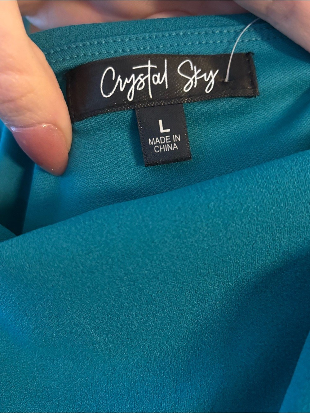 One-Shoulder Teal and Navy Colorblock Dress Sz L