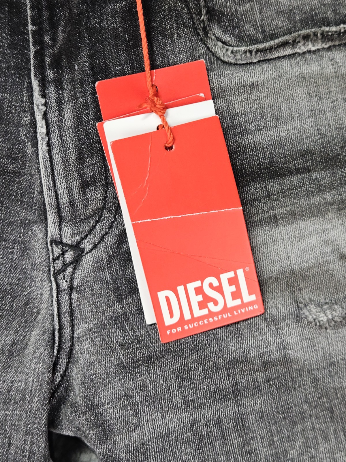 Diesel 1979 Sleenker Skinny Jeans Men’s 28×32 Charcoal Gray Distressed Italy NWT