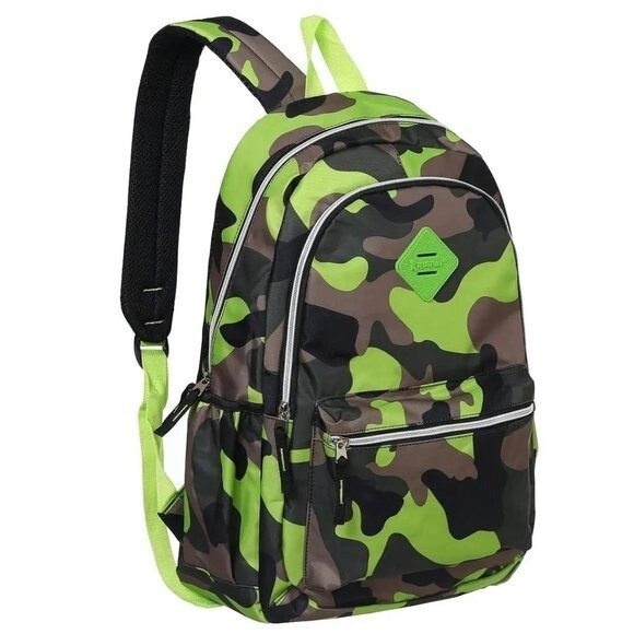 New Camouflage 19-Inch Student School Book Bag & kids Sports Backpack Green Camo