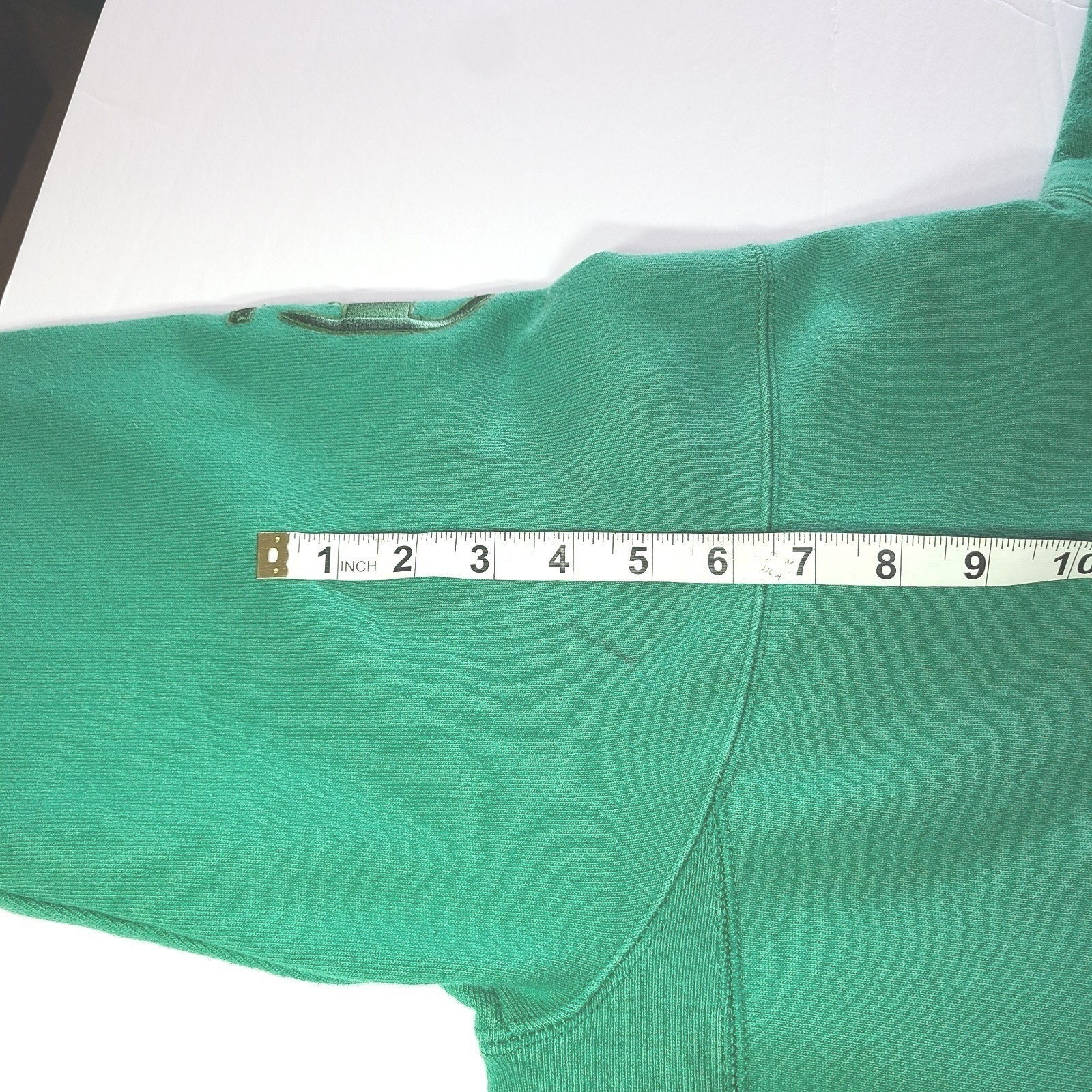 Champion Reverse Weave Hoodie Sweatshirt Green Script Logo Menswear