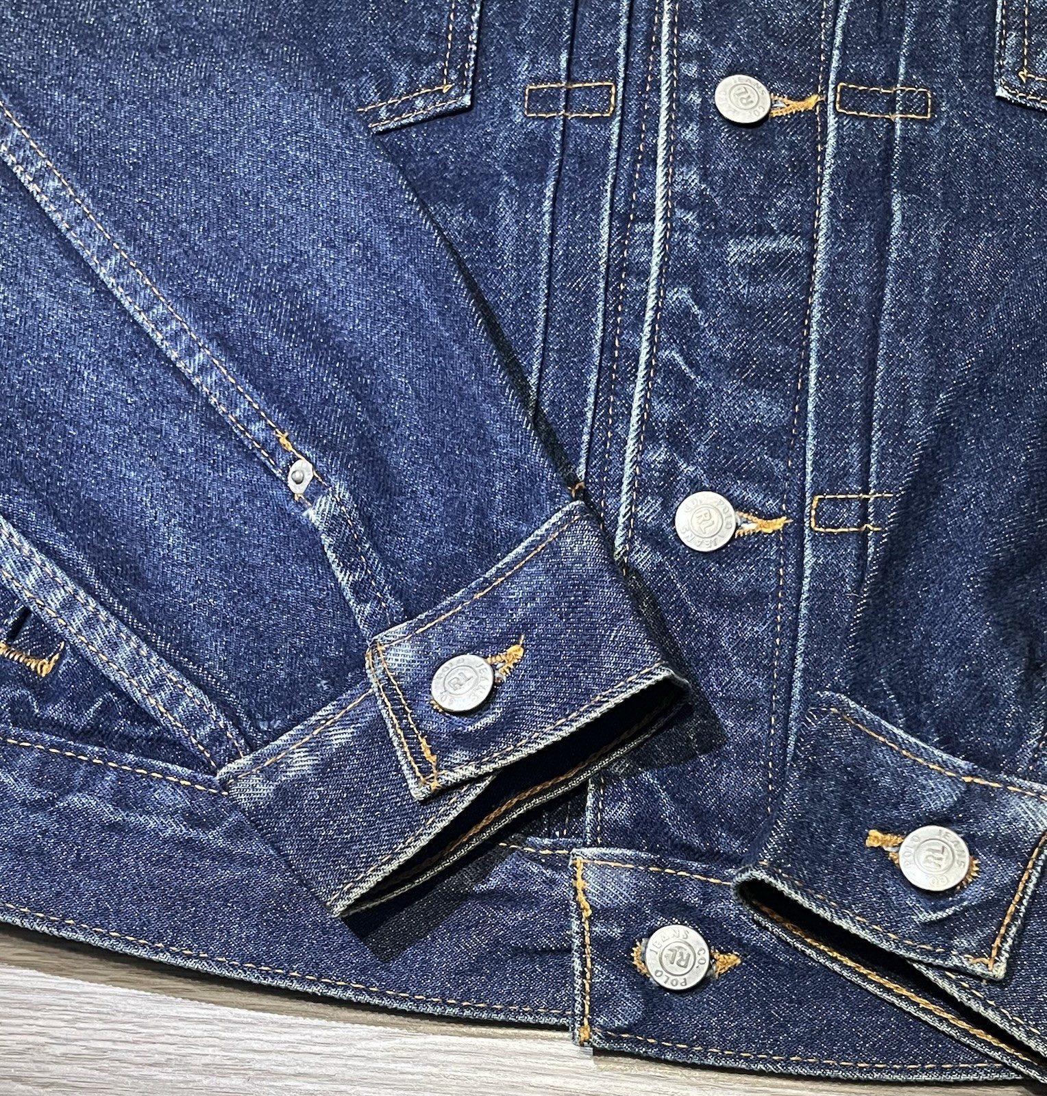 Polo Jeans Co By Ralph Lauren Vintage Denim Dark Blue Jean Trucker Jacket, MED