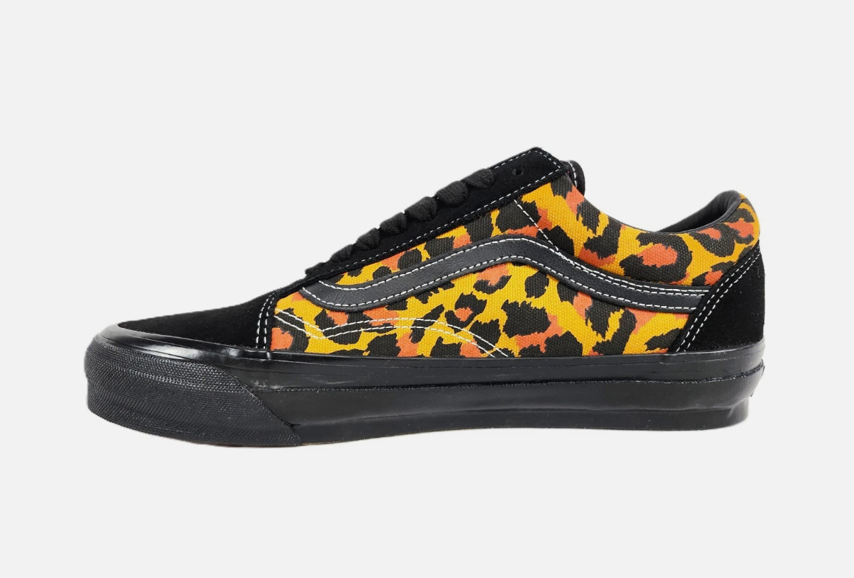 Vans Lx Old Skool Leopard Black Orange Sneakers Mens or Womens Skate Casual Shoe