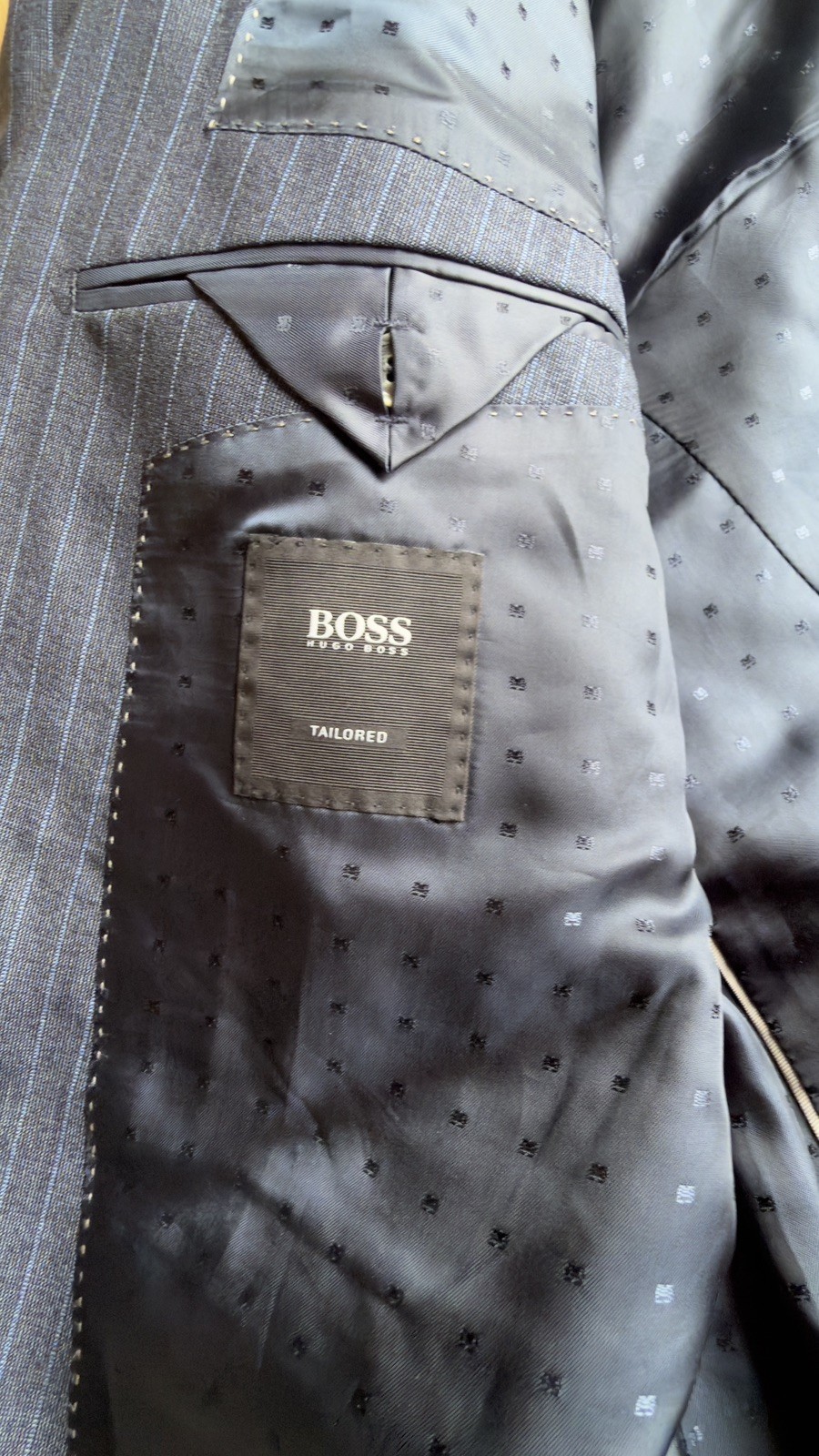 Hugo Boss x Loro Piana Blazer Jacket Men 40R dark blue/stripes Virgin Wool