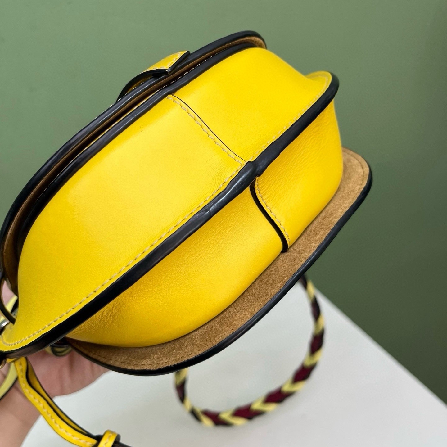 Loewe Pre-Owned Authentic Saddle Bag Yellow 19*13*9 Free Tracked Shipping