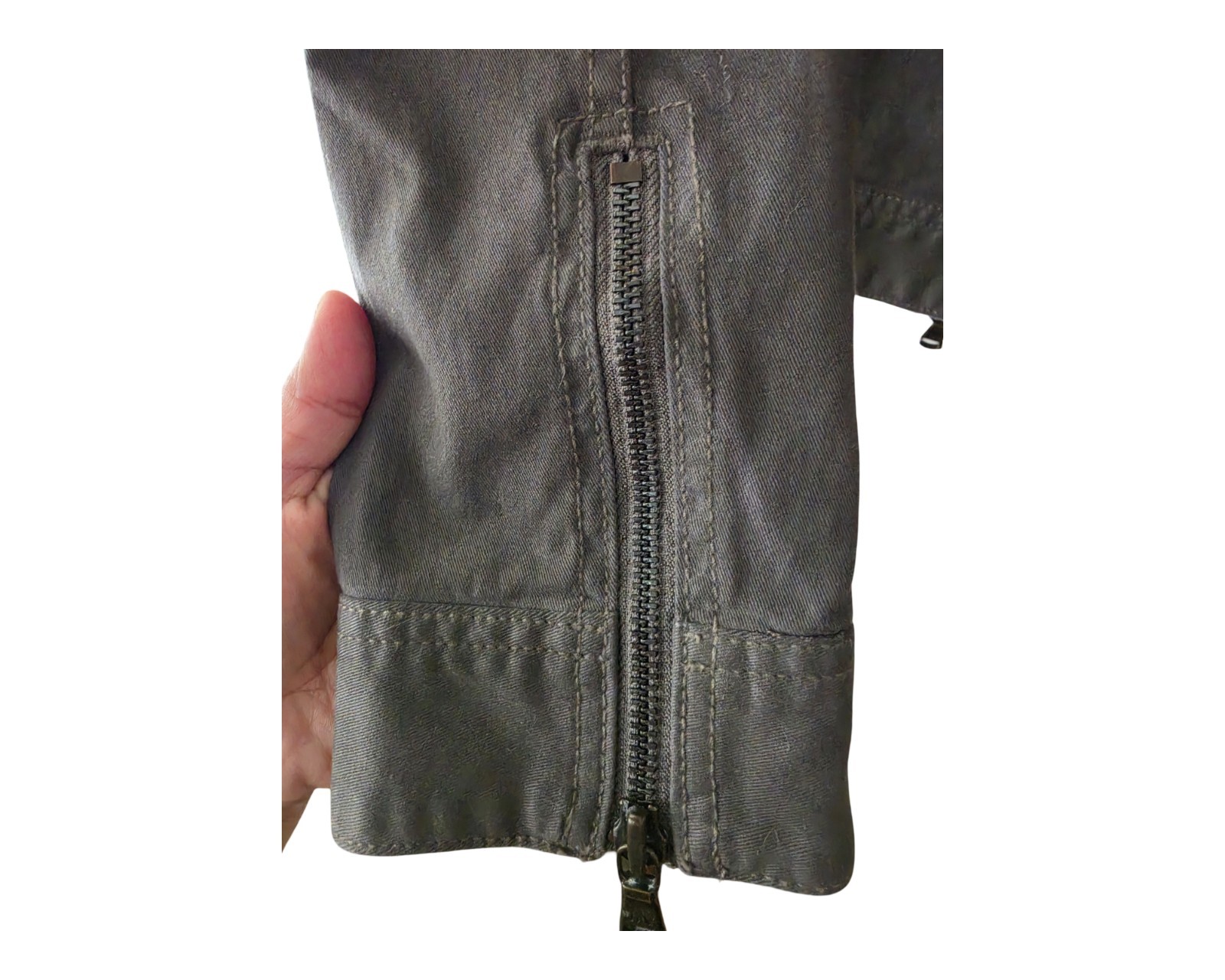 John Varvatos U.S.A. Men’s Gray Full-Zip Cotton Jacket M Short Regular Fit