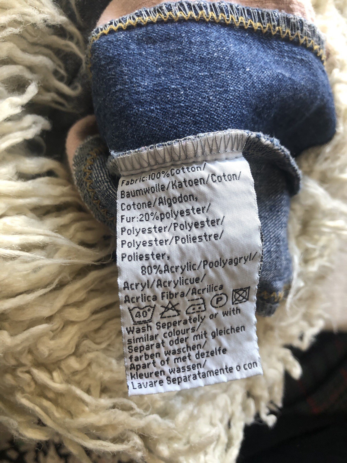 Miss Posh Denim Cord Striped short Penny Lane Afghan coat Jacket Size 8