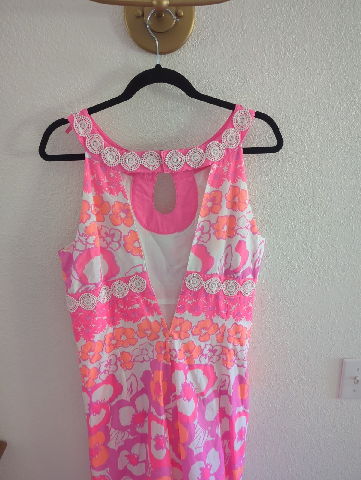 LILLY PULITZER DIDI MAXI DRESS Pansy Dance neon Guipure crochet lace Vintage