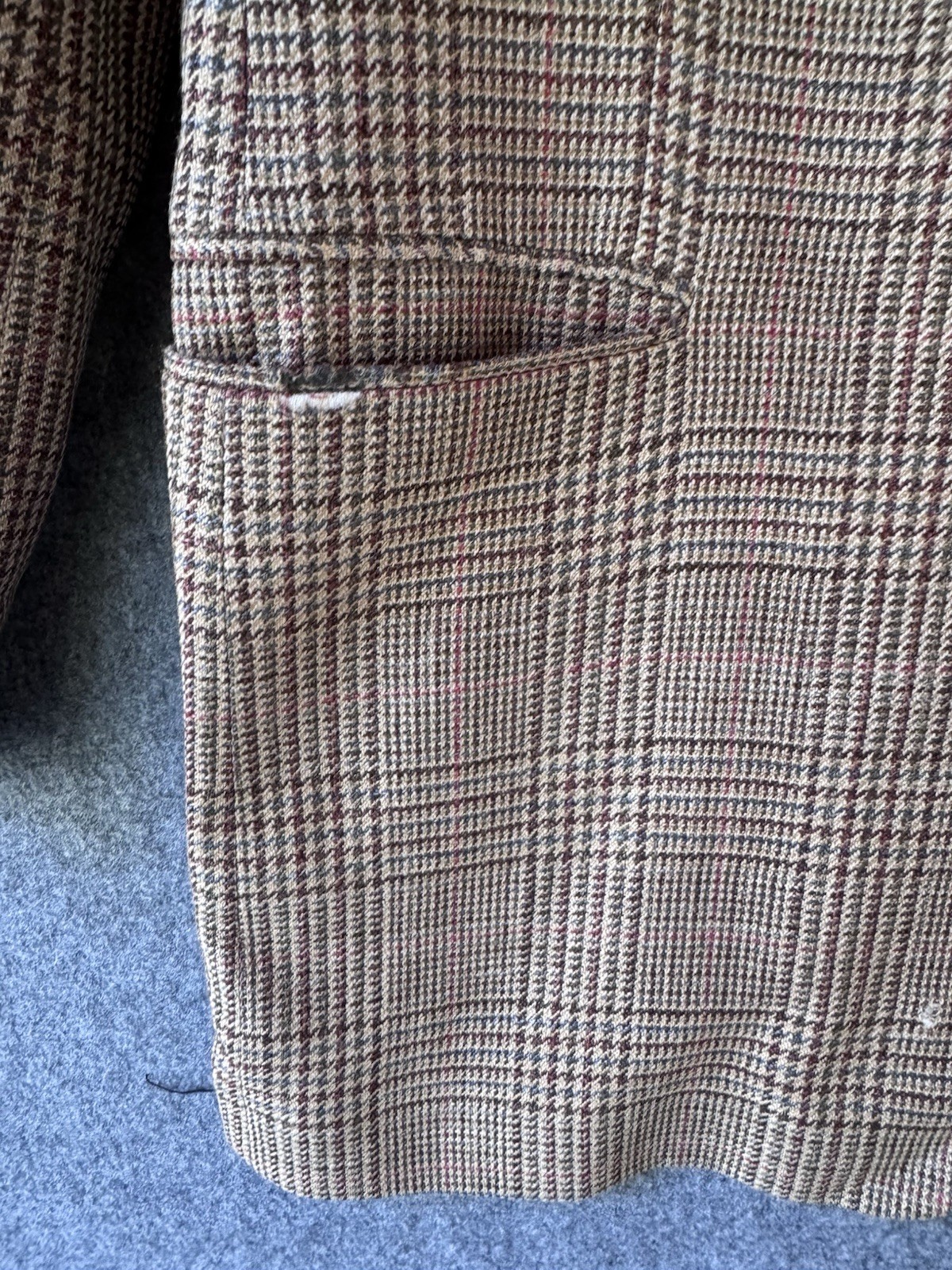 Brooks Brothers Men’s Brown Plaid Tweed Silk Linen Wool Sport Coat 44 Made Italy