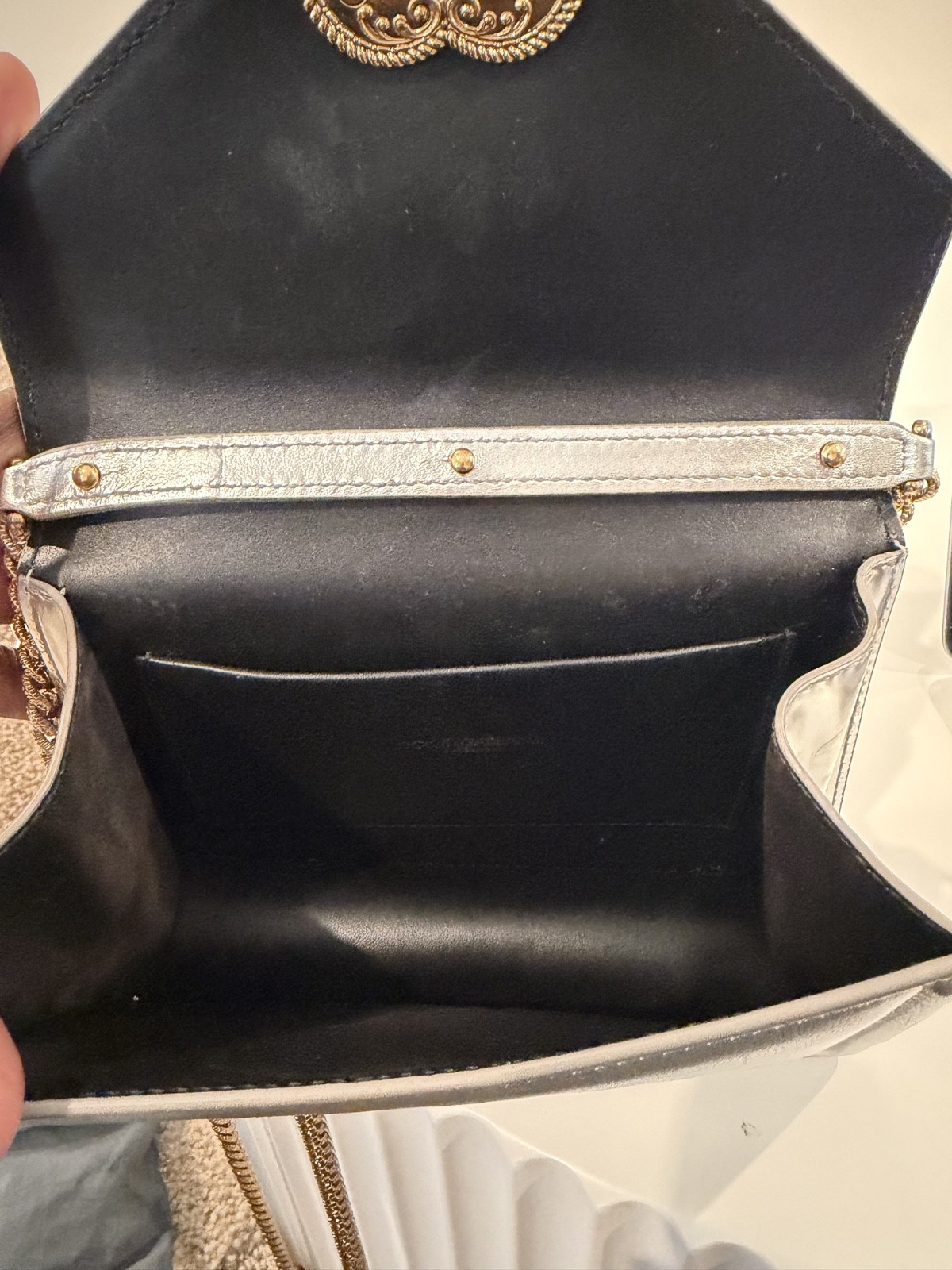 Two Authentic Dolce and gabbanna devotion mini leather top handle bag