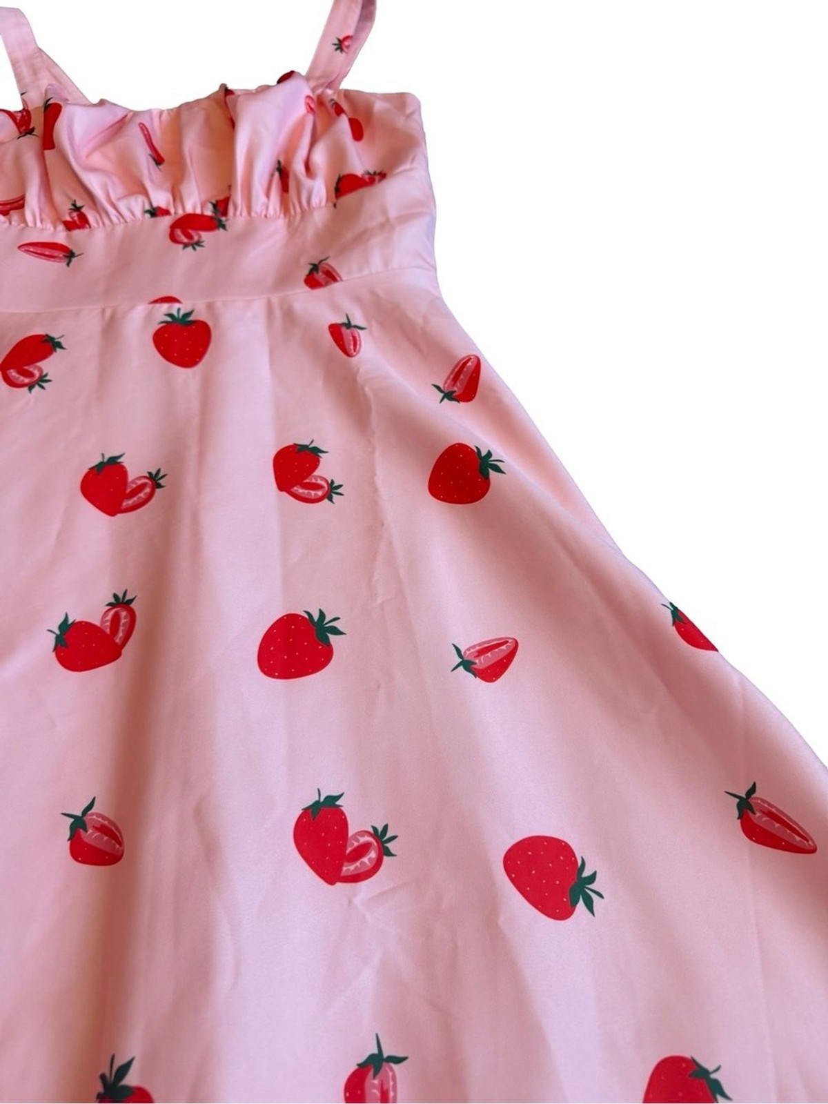 Belle Poque Strawberry Print DressA-Line Retro Pinup Rockabilly Girly Size Large