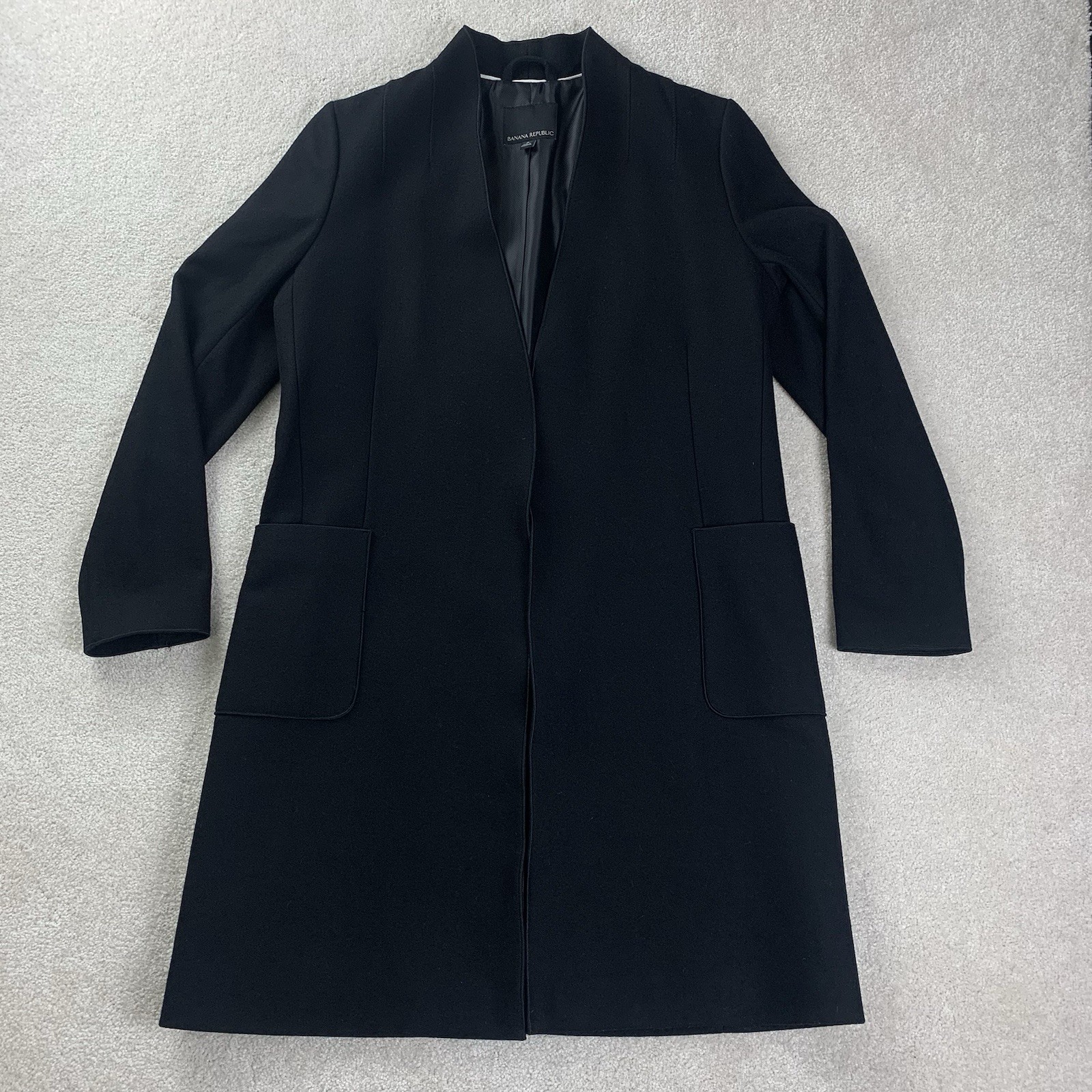Banana Republic Italian Wool Black Lined Mario Bellucci Coat