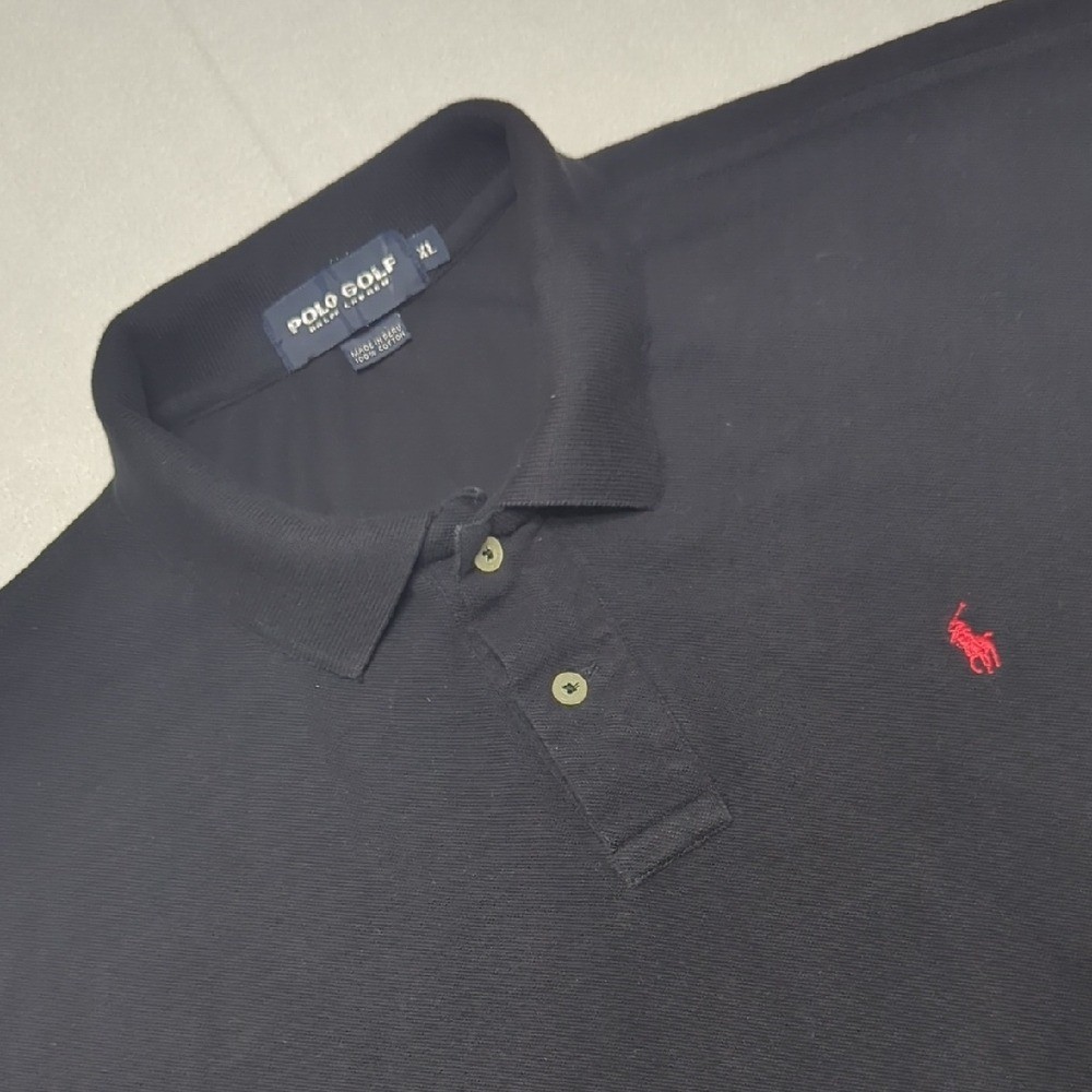 Polo Golf Ralph Lauren Black Polo Shirt with Red Logo Mens Size XL