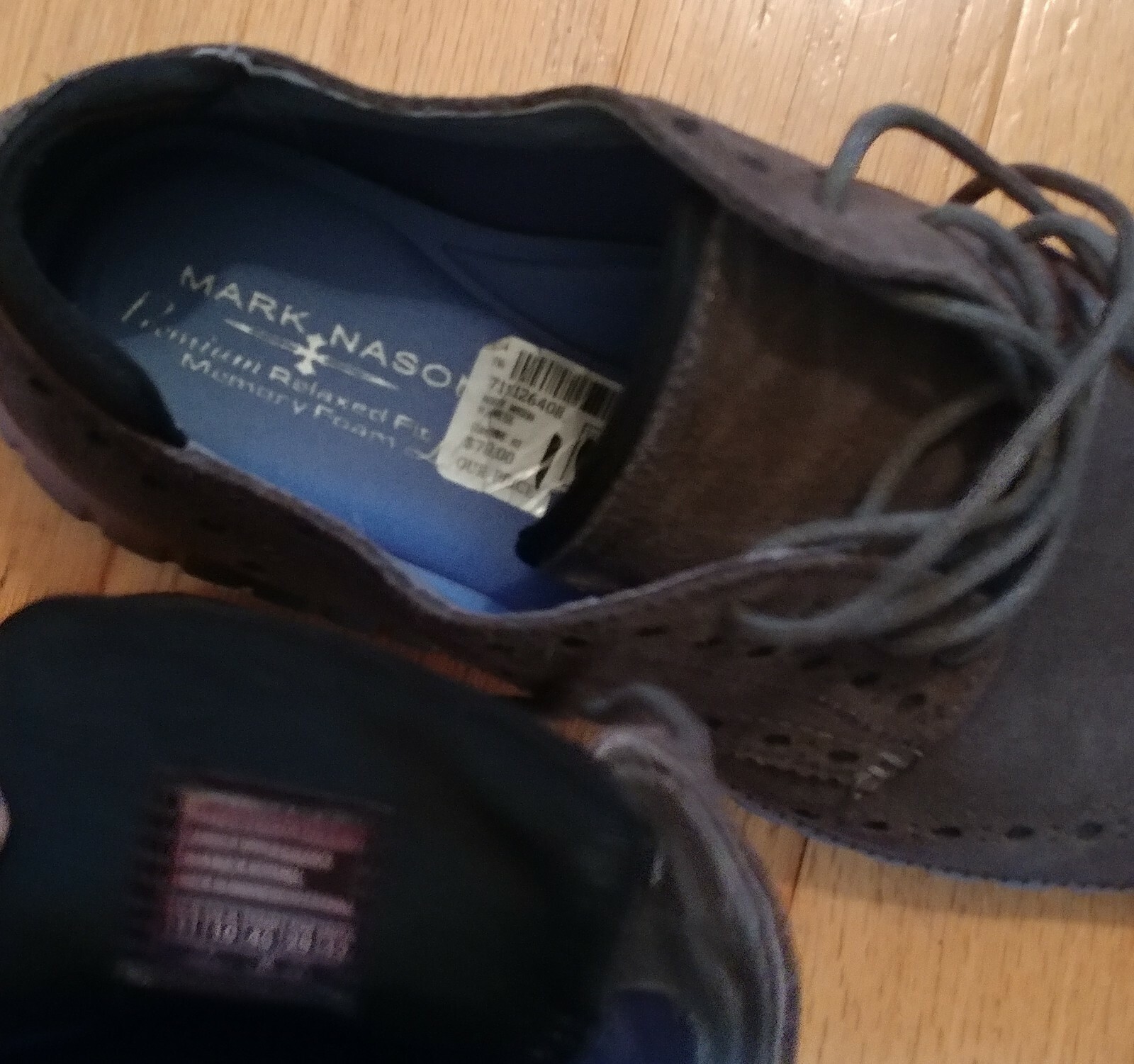 MARK NASON TREMONT MEN’S GRAY SUEDE PREMIUM RELAXED FIT WINGTIP OXFORDS SIZE 11