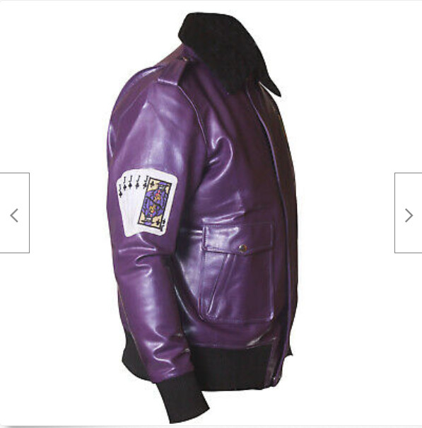 Batman Henchmen Joker Goon Purple Bomber Jacket with Fur Collar