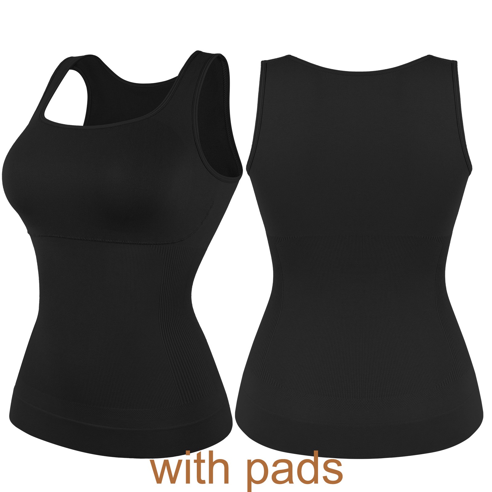 Women Slimming Body Shaper Belly Compression Vest Girdle Built-in Bra Tank Top