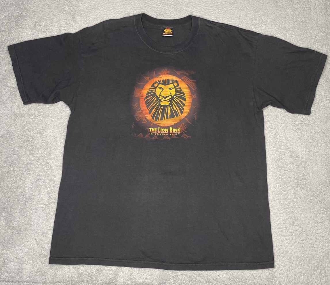 Lion King Musical Adult XLarge Black T-Shirt ( M New York Broadway Los Angeles )