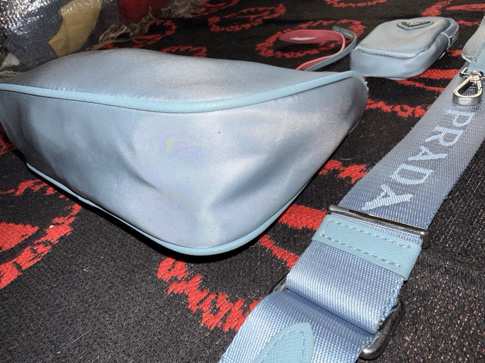 Prada Re-Edition 2005 Re-Nylon Bag Set Celeste Blue | Full 3-Piece Complete Set