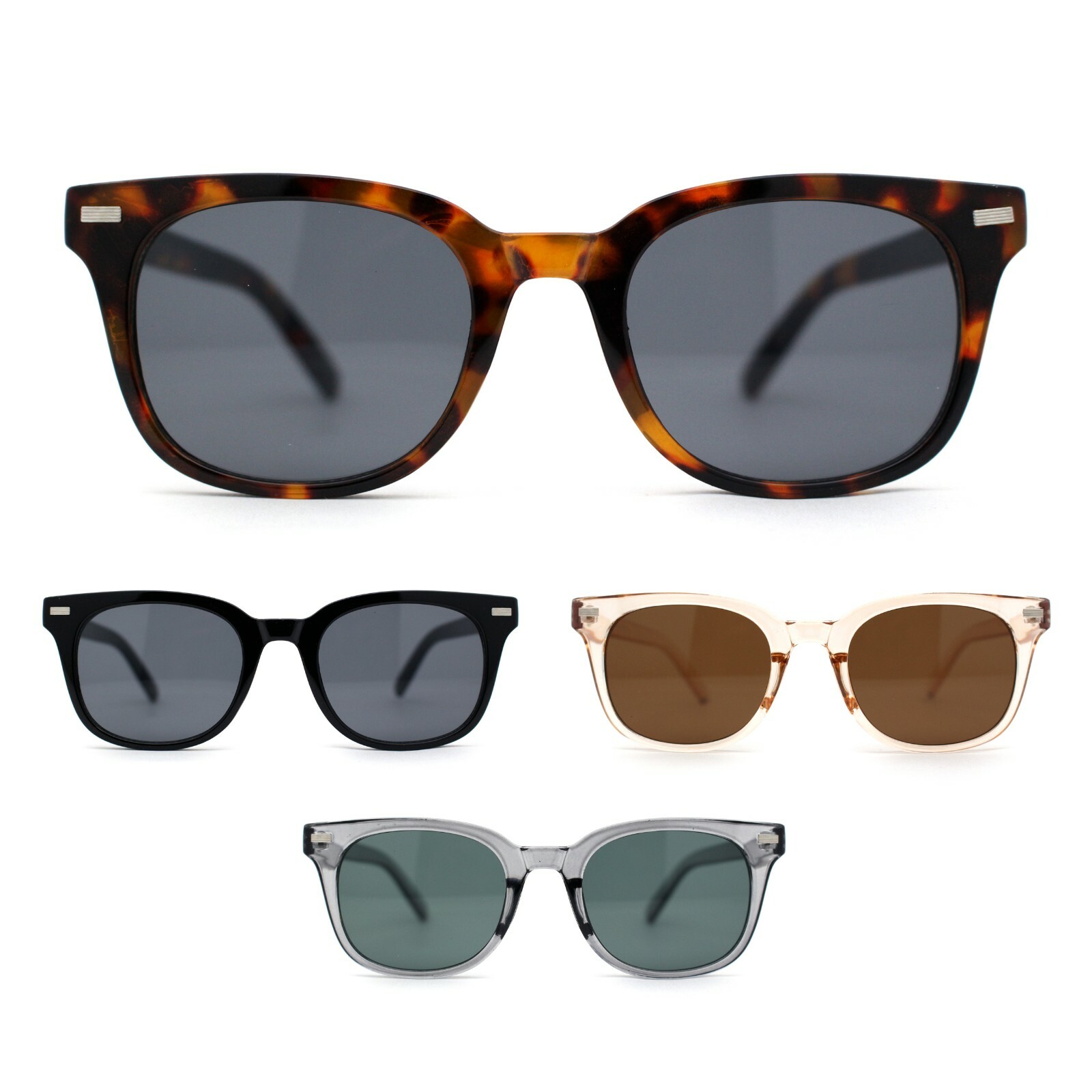 Mens Hipster Retro Snug Horn Rim Rectangle Plastic Sunglasses