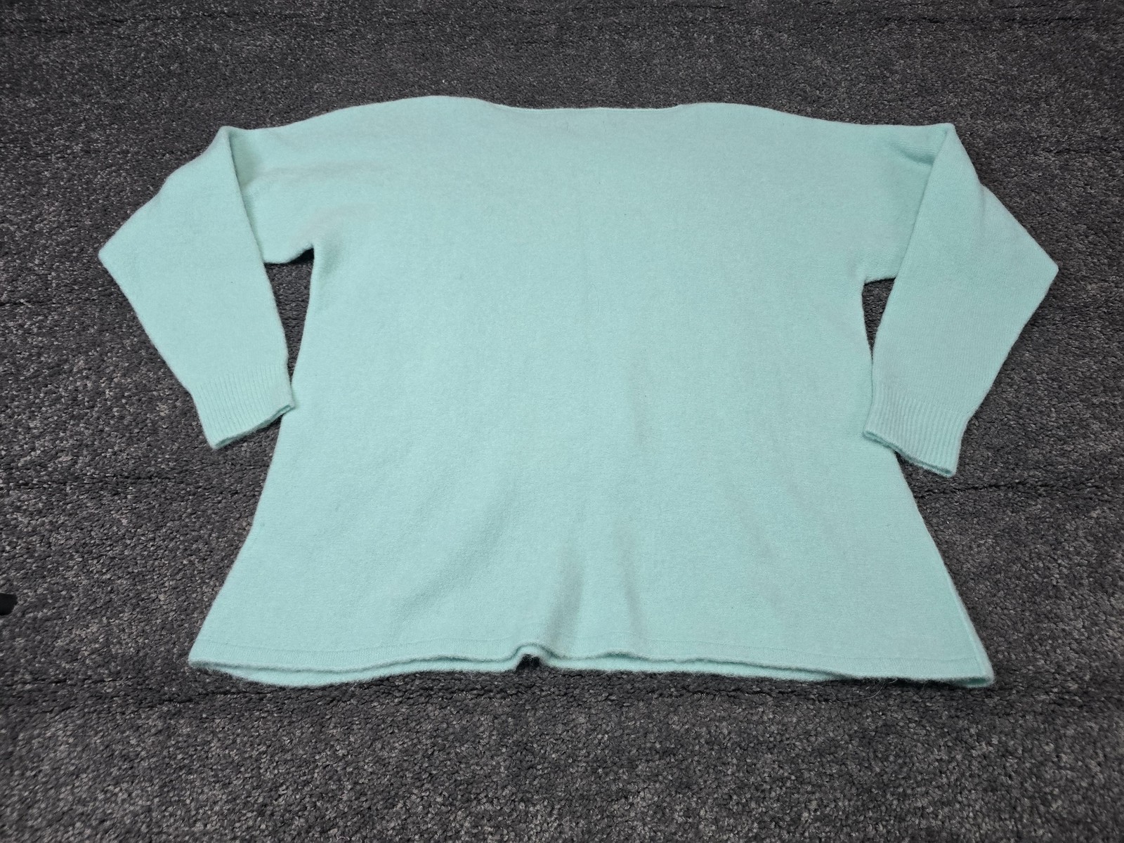 Bianco & Blu Sweater Womens Large Green Alpaca Wool Blend Crew Knit Pullover