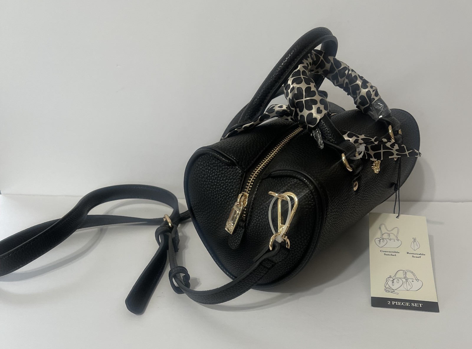 Nanette Lepore Heart Pattern Scarf Heart Shaped Colette Satchel Crossbody Purse