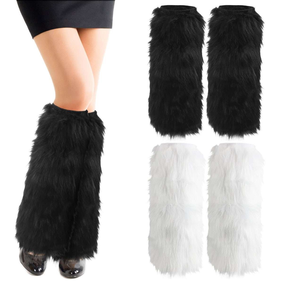Leg Warmers Winter Womens Boot Covers Furry Solid Co Faux Fur Soft Foot Sleeve