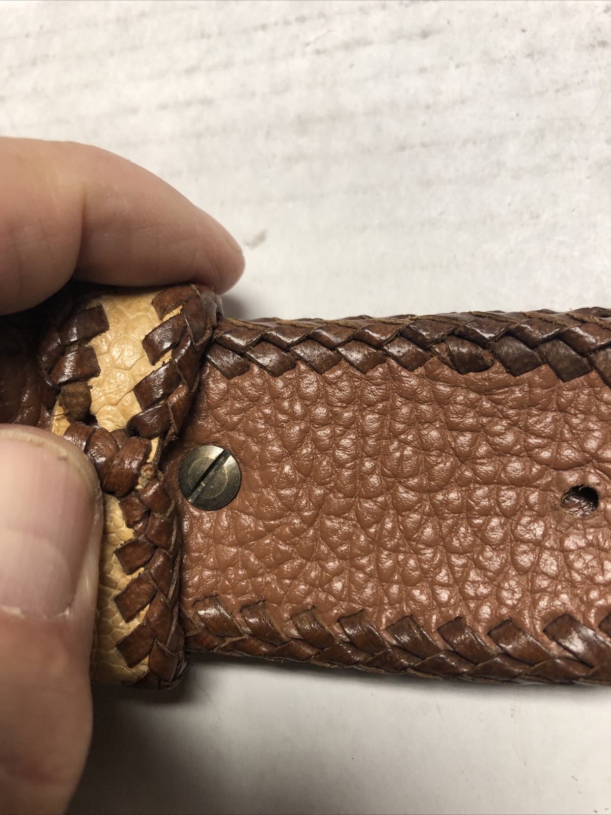 THE DIVINE TRIBE NYC OSTRICH BUCKLE WITH LEATHER BELT Size M 40 INCH