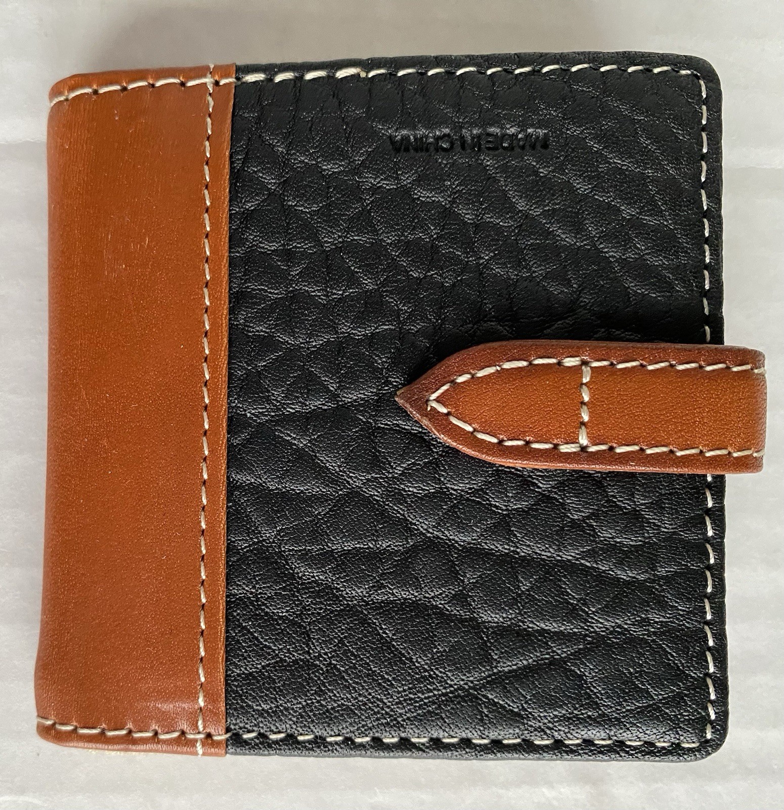 RARE Dooney & Bourke Compact Mirror Case Black Brown Leather 2.75” X 2.75” NEW