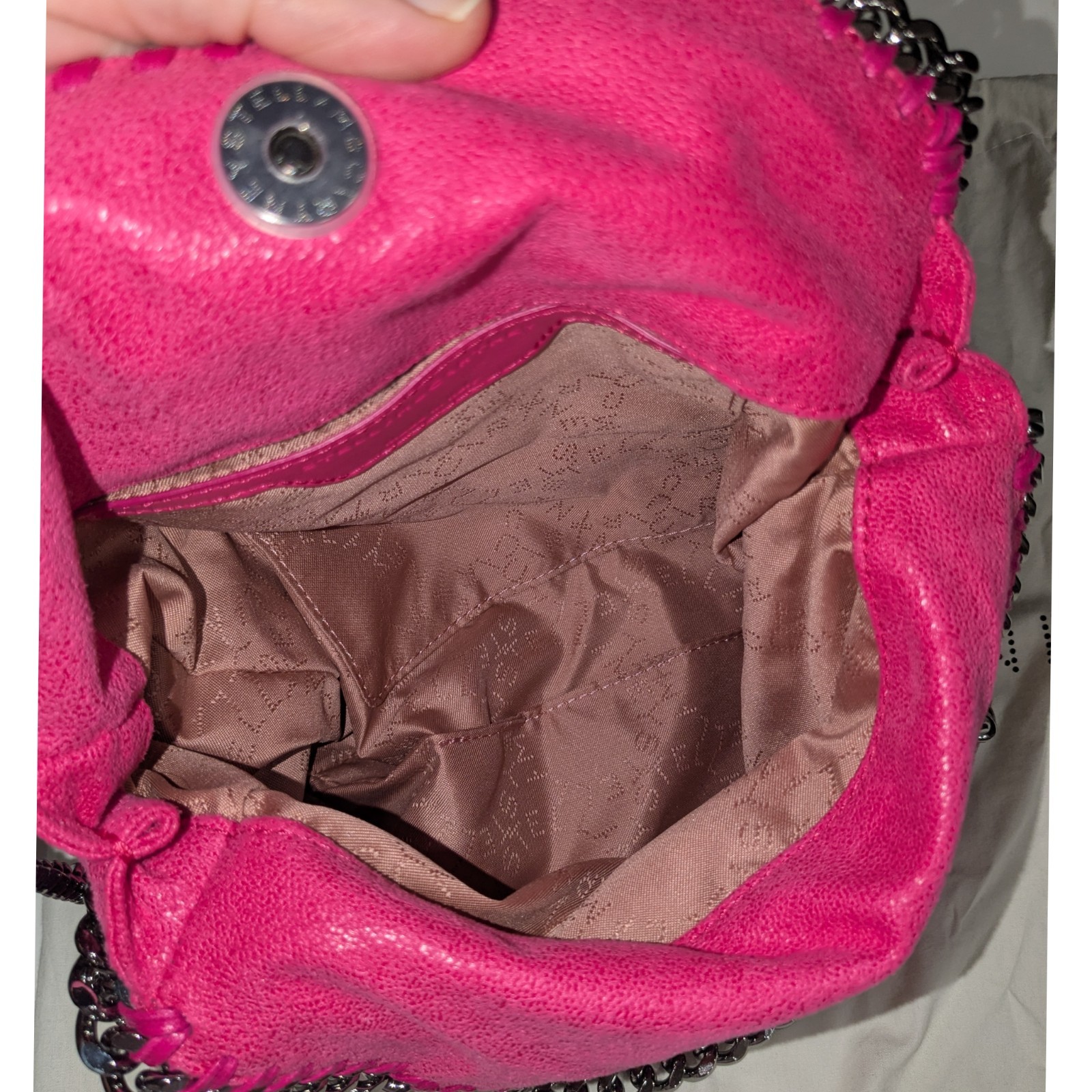 Stella McCartney Falabella Mini Tote Bag In Fuchsia Shaggy Deer Authentic NEW