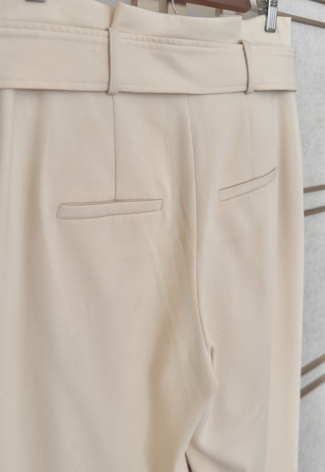 Veronica Beard Ecru Setti Paper Bag Cropped Pant 4