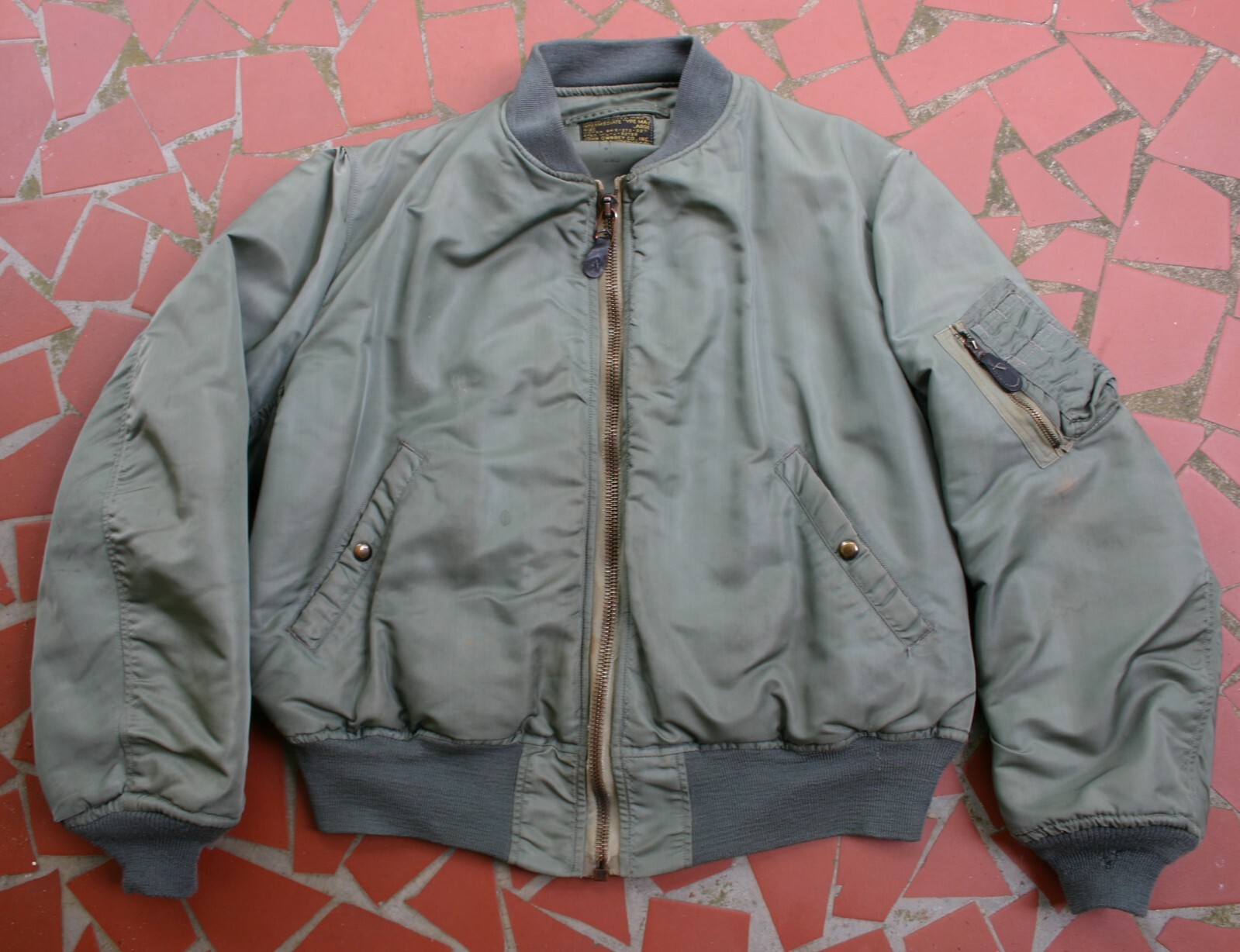 SAGE GREEN L-2B or MA-1 FLIGHT JACKET 100% WOOL REPAIR REPLACEMENT KNIT SET