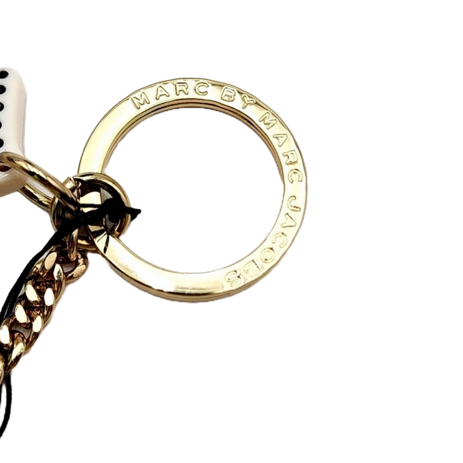 Marc Jacobs Signature Keychain – Cream with Black Crystals- BRAND NEW!