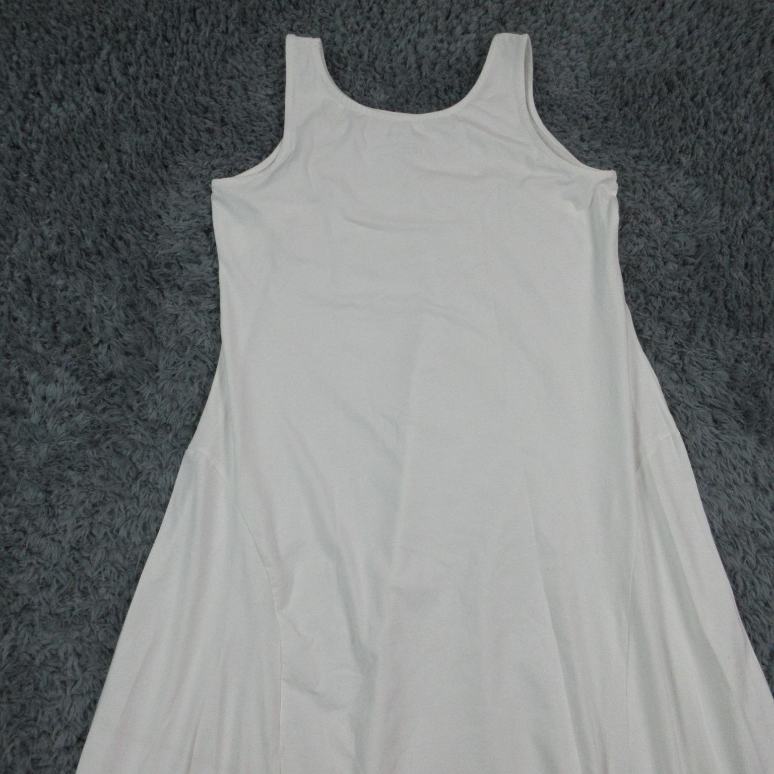 Jessica London Dress Womens 12 Petite White Tank A-Line Long Sleeveless NWT